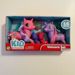 Kid Connection Miniature Unicorn Playset, 16 Pieces - Brand New